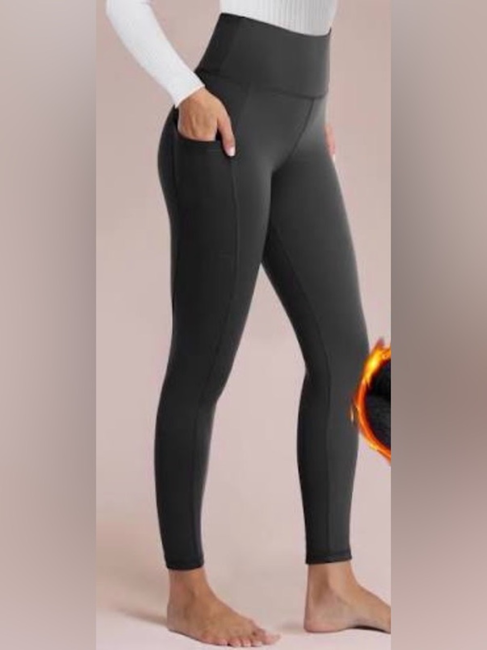 High-Waist slimming control Black Pocket Leggings - Women